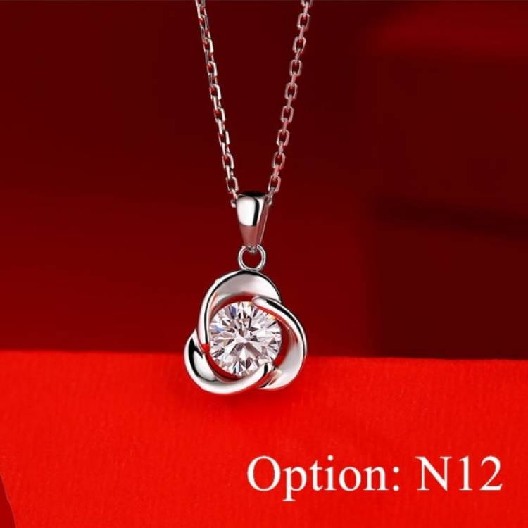Moissanite Rose style Diamond Pendant Necklace Jewelry